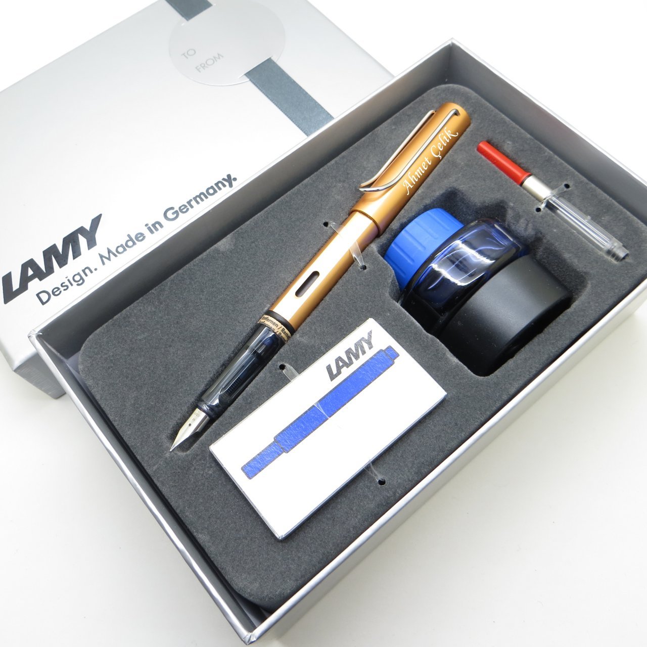 Lamy Al Star Bronz Dolma Kalem + Piston + Mürekkep + Kartuş | Lamy Kalem | Hepsi İsme Özel