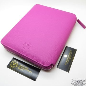 İsme Özel Fermuarlı Folder Tarihsiz Organizer ve Scrikss Kalem 15x21 | Pembe
