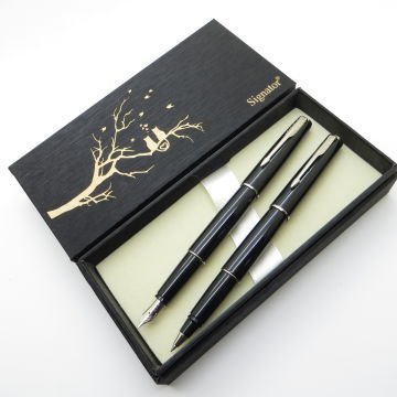 Signator® S286 Lake Siyah Dolma Kalem + Roller Kalem Set | İsme Özel Kalem | Hediyelik Kalem