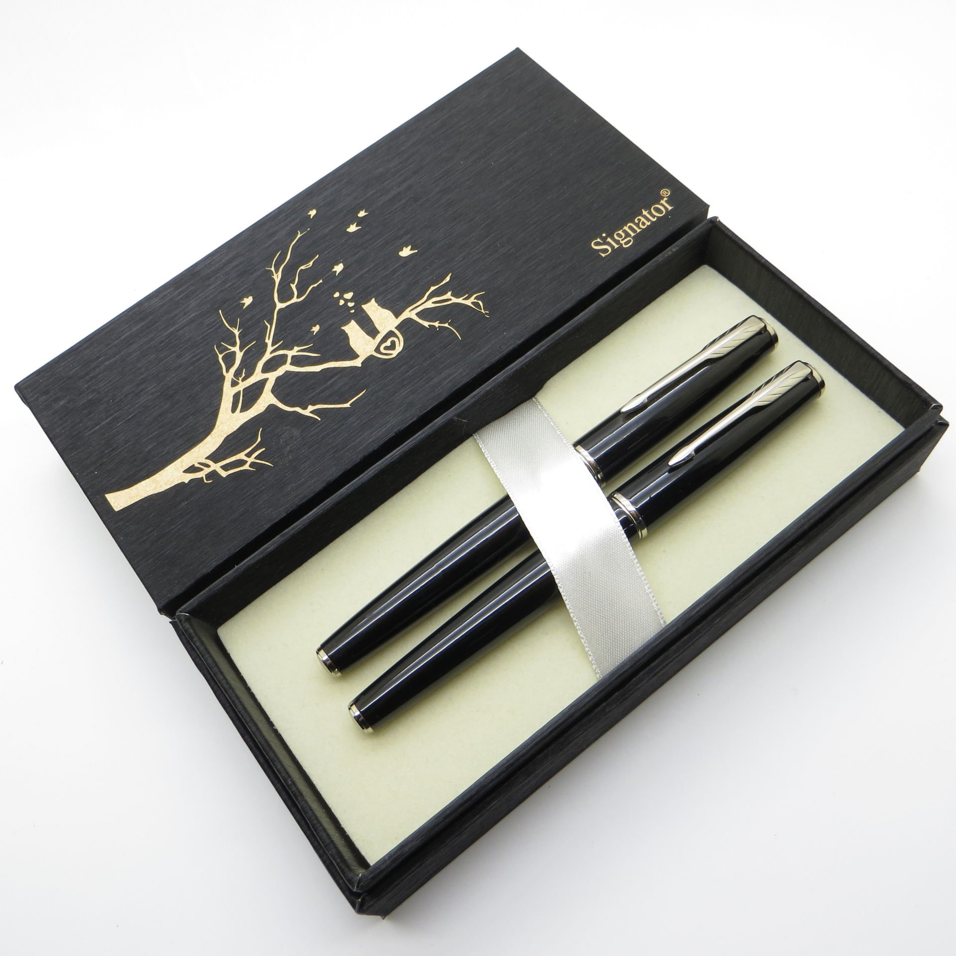Signator® S286 Lake Siyah Dolma Kalem + Roller Kalem Set | İsme Özel Kalem | Hediyelik Kalem
