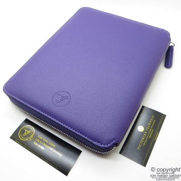 İsme Özel Fermuarlı Folder Tarihsiz Organizer ve Mor Roller Kalem 15x21 | Mor
