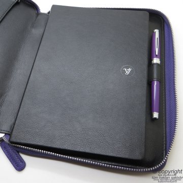 İsme Özel Fermuarlı Folder Tarihsiz Organizer ve Mor Roller Kalem 15x21 | Mor