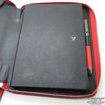 İsme Özel Fermuarlı Folder Tarihsiz Organizer ve Roller Kalem 15x21 | Kırmızı