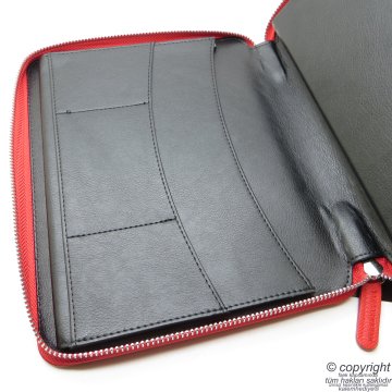 İsme Özel Fermuarlı Folder Tarihsiz Organizer ve Roller Kalem 15x21 | Kırmızı