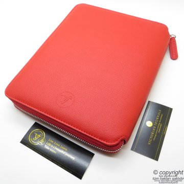 İsme Özel Fermuarlı Folder Tarihsiz Organizer ve Parker Kalem 15x21 | Kırmızı
