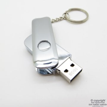 Wings Kişiye Özel 16GB Usb Bellek Metal - Gümüş Gri | İsme Özel Usb Bellek | Hediyelik Usb Flash Bellek