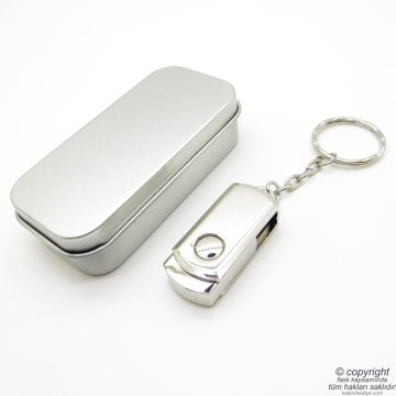 Wings Kişiye Özel Anahtarlıklı Metal Mini Usb Bellek 32GB Gümüş Gri | İsme Özel Usb Bellek | Hediyelik Usb Flash Bellek