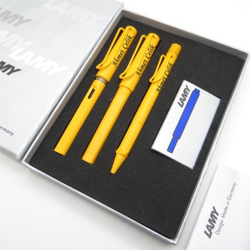 Lamy Safari Candy Mango Dolma Kalem + Roller Kalem + Tükenmez Kalem Set | İsme Özel