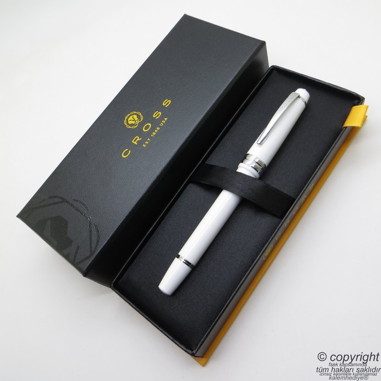 Cross Bailey Light Beyaz Krom Roller Kalem | Cross Kalem | İsme Özel Kalem
