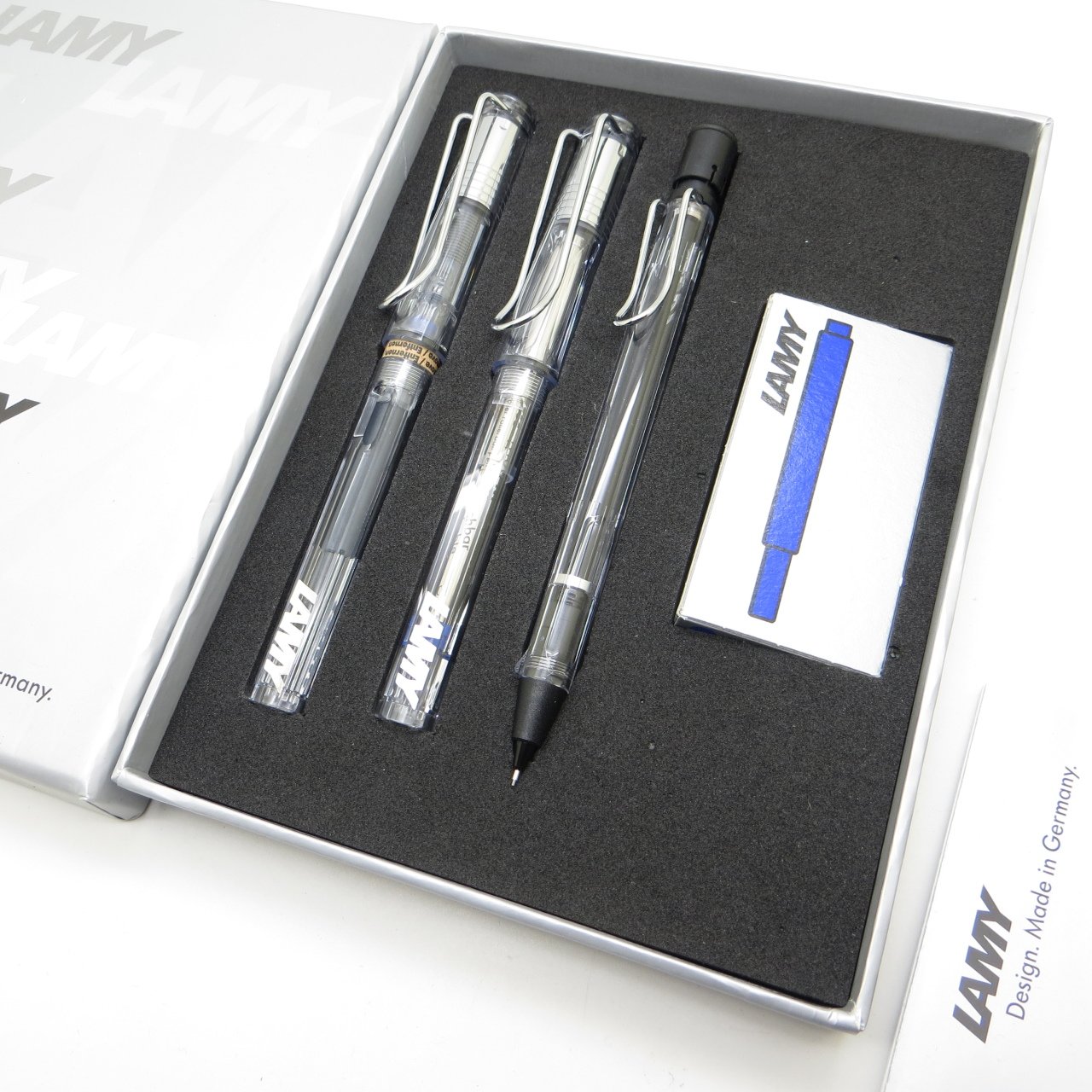 Lamy Safari Vista Transparan Dolma Kalem + Roller Kalem + 0.5mm Tükenmez Kalem Set | İsme Özel