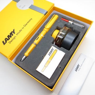 Lamy Safari Dolma Kalem Seti Mango + Piston + Mürekkep + Kartuş | Lamy Kalem | Hepsi İsme Özel