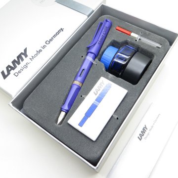 Lamy Safari Dolma Kalem Seti Violet + Piston + Mürekkep + Kartuş | Lamy Kalem | Hepsi İsme Özel