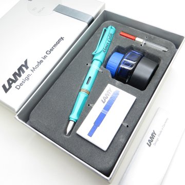 Lamy Safari Dolma Kalem Seti Aquamarine + Piston + Mürekkep + Kartuş | Lamy Kalem | Hepsi İsme Özel