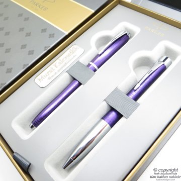 Parker Urban Premium Mor Dolma Kalem + Tükenmez Kalem Set | İsme Özel Kalem | Hediyelik Kalem