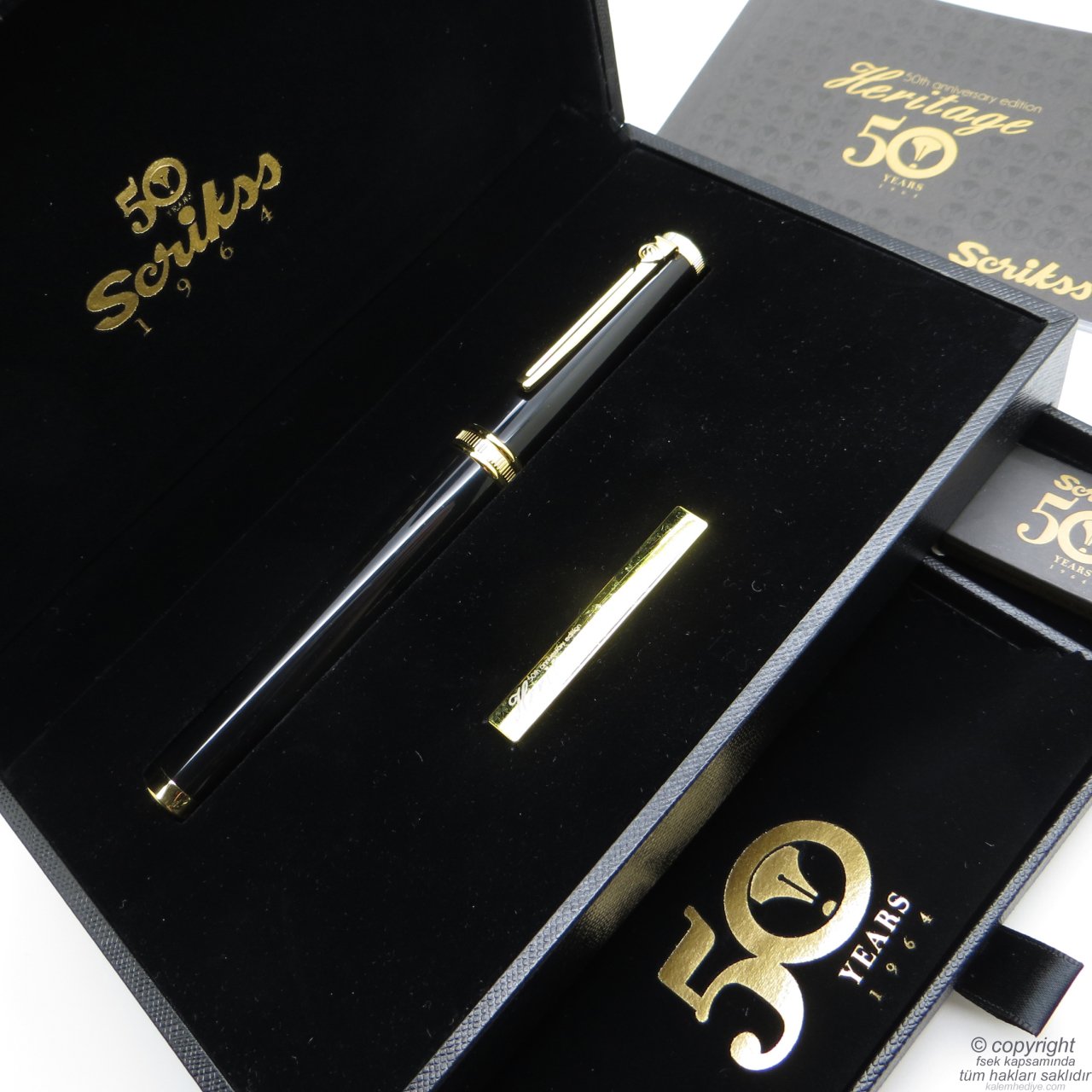 Scrikss Heritage2 50.Yıl Roller Kalem Siyah Altın | Scrikss Kalem | İsme Özel Kalem | Hediyelik Kalem