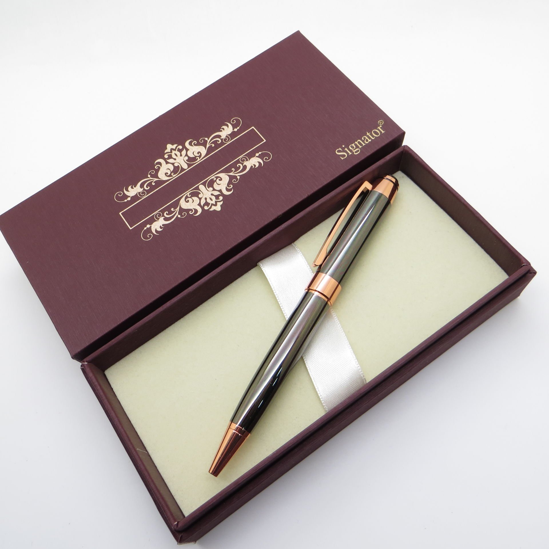 Signator® S329 Titanyum Bronz Tükenmez Kalem Seti  | İsme Özel Kalem | Hediyelik Kalem