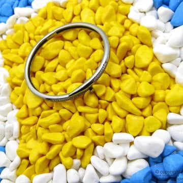 Zirkon Taşlı Titanyum Bileklik - Hediyelik Kutusunda