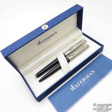 Waterman Hemisphere Essential Siyah CT Roller Kalem + Tükenmez Kalem Set | İsme Özel Kalem | Hediye Kalem