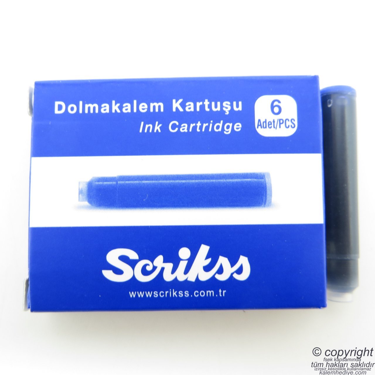 Scrikss Dolma Kalem Kartuşu Mavi 6lı Paket