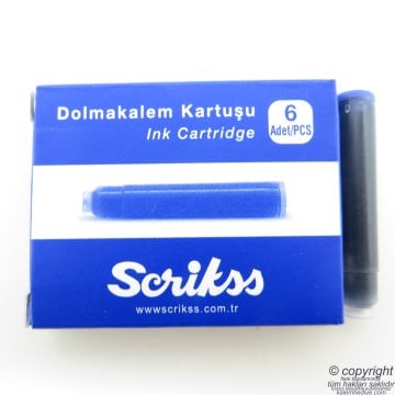 Scrikss Dolma Kalem Kartuşu Mavi 6lı Paket