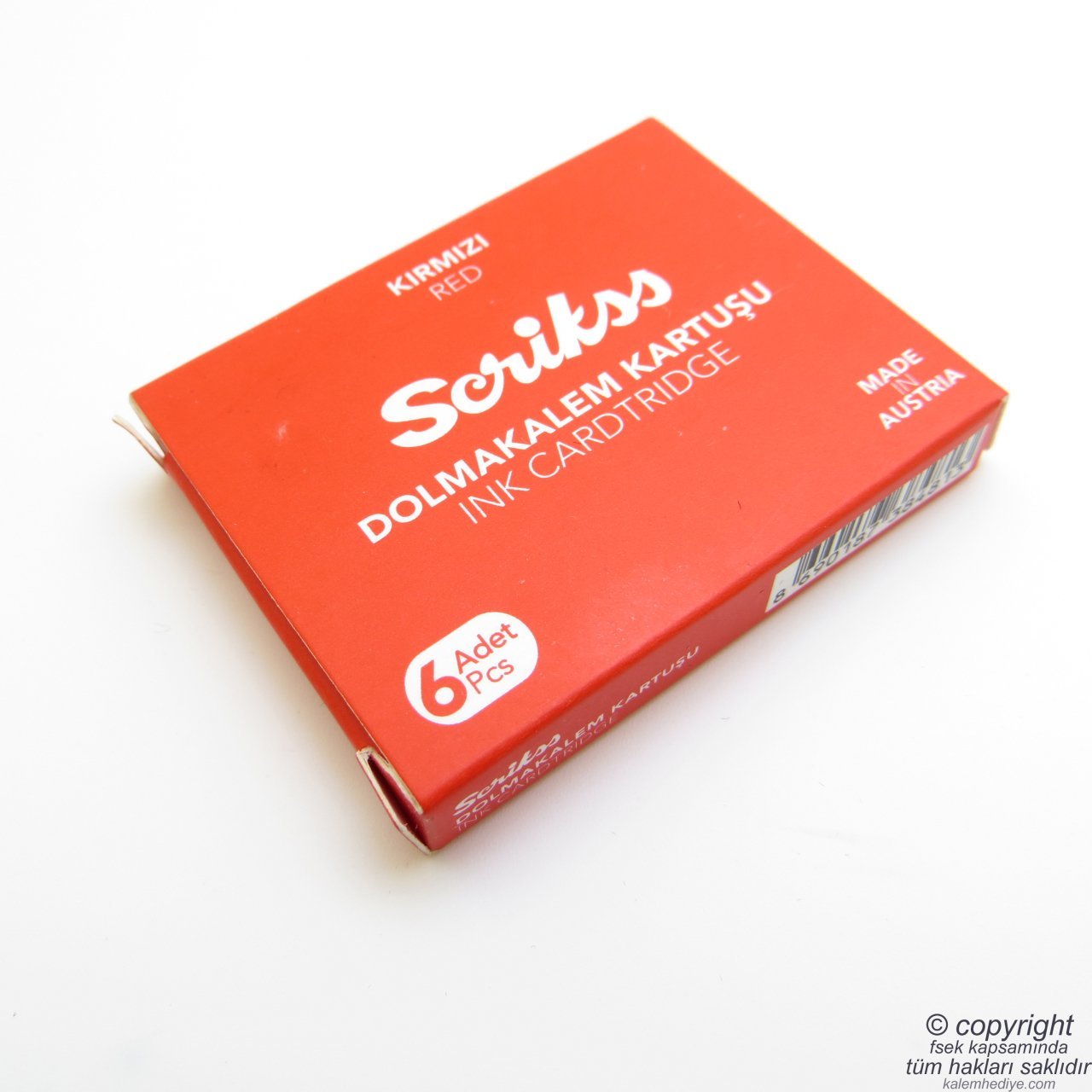 Scrikss Dolma Kalem Kartuşu Kırmızı 6lı Paket