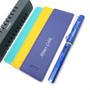 Lamy Safari Dolma Kalem Parlak Mavi + Kalem Kılıfı | Lamy Kalem | Hepsi İsme Özel