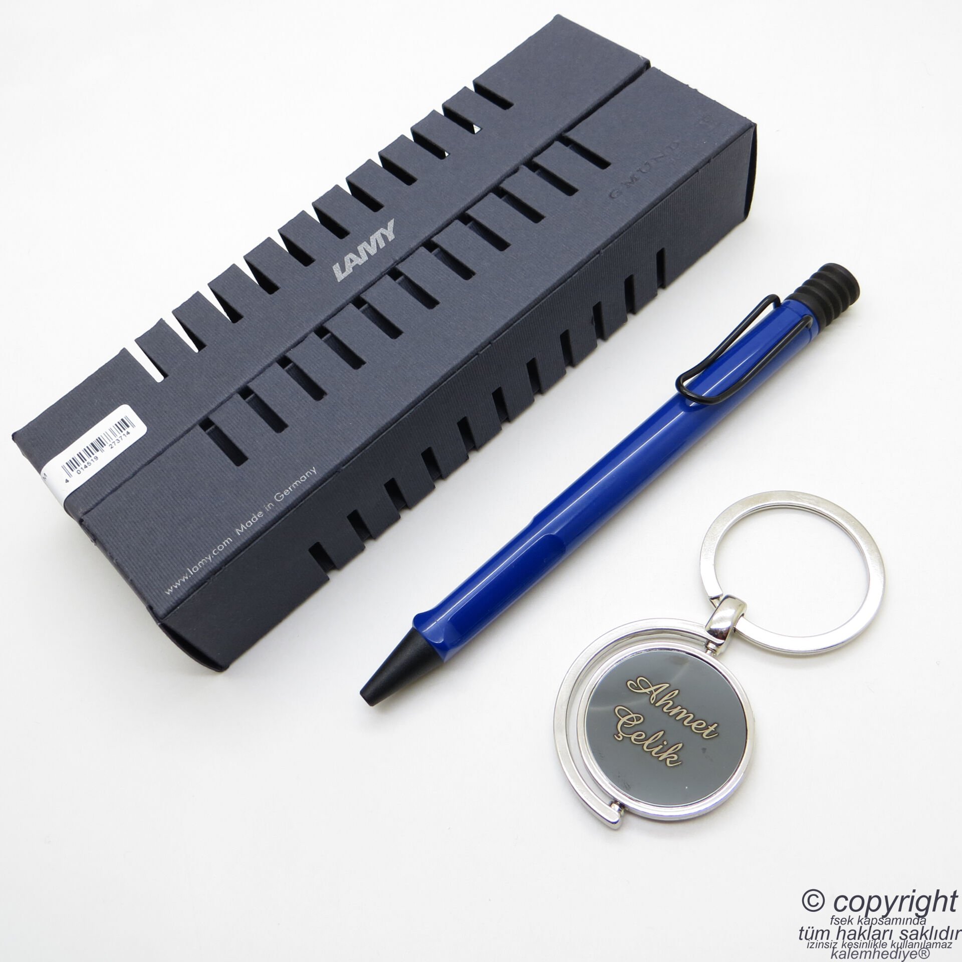 Lamy Safari Tükenmez Kalem Parlak Mavi + Kalem Kılıfı | Lamy Kalem | Hepsi İsme Özel