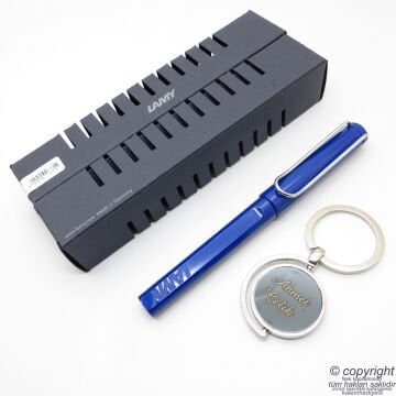 Lamy Safari Roller Kalem Parlak Mavi + Kalem Kılıfı | Lamy Kalem | Hepsi İsme Özel