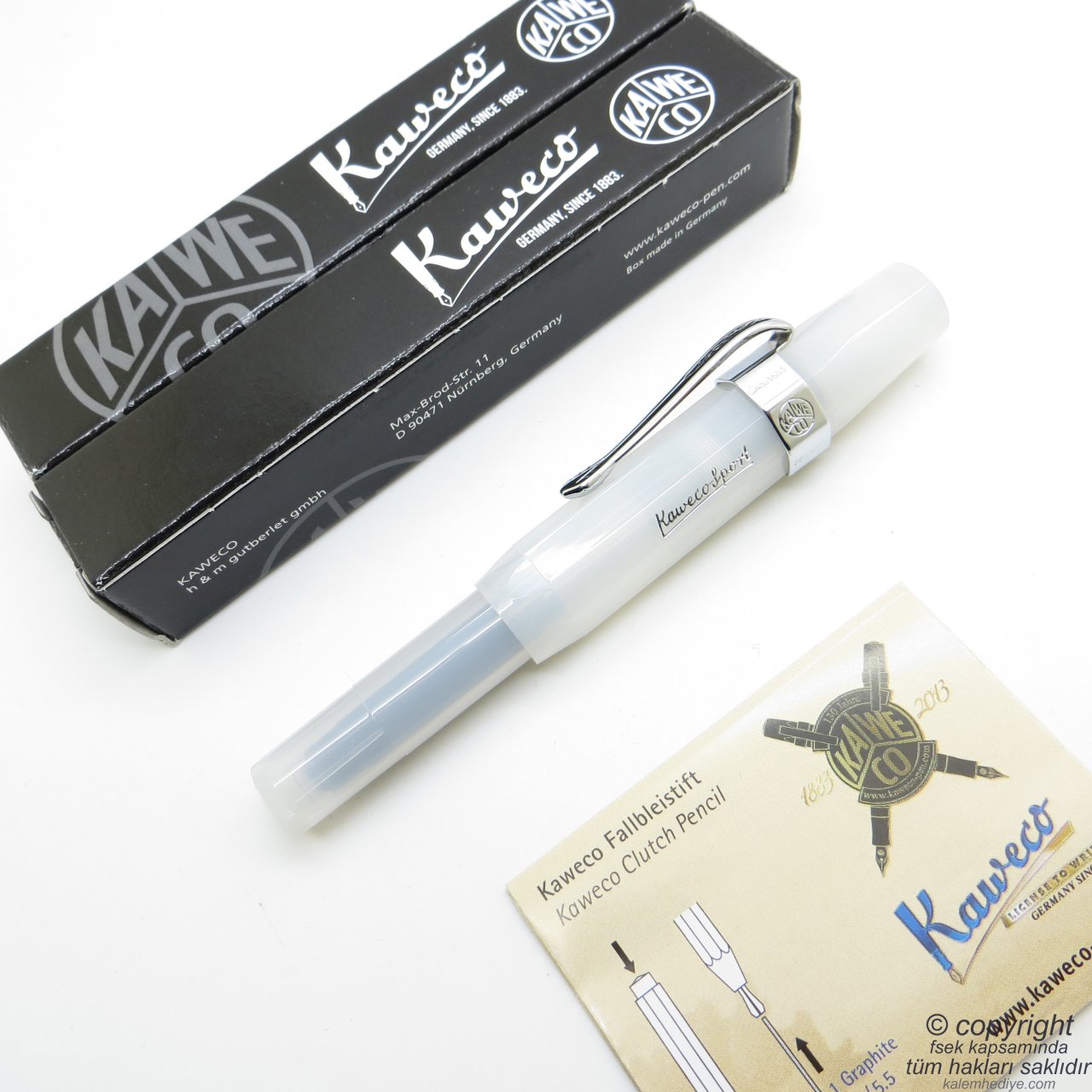 Kaweco 10001618 Frosted Sport Dolma Kalem Beyaz | İsme Özel Kalem