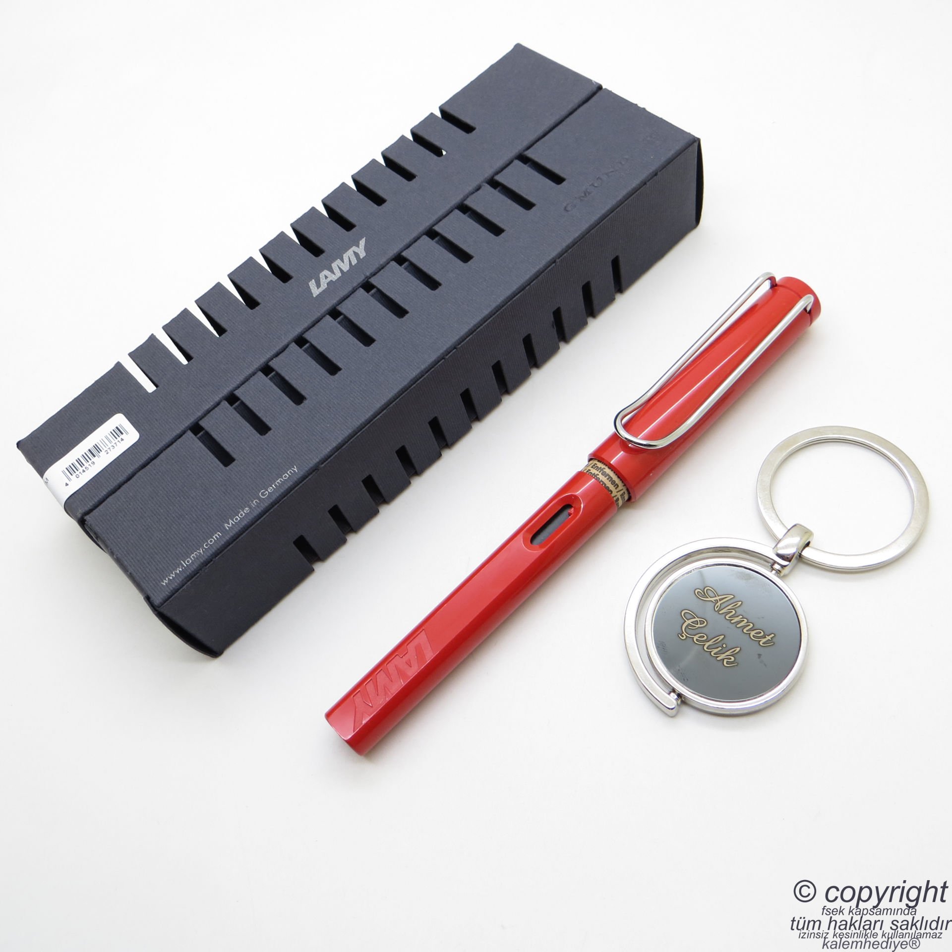 Lamy Safari Dolma Kalem Kırmızı + Anahtarlık | Lamy Kalem | Hepsi İsme Özel