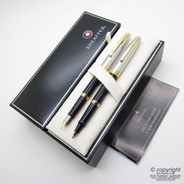 Sheaffer Sagaris Krom Altın Dolma Kalem + Roller Kalem Seti | Kişiye Özel Kalem | İsme Özel Kalem Seti