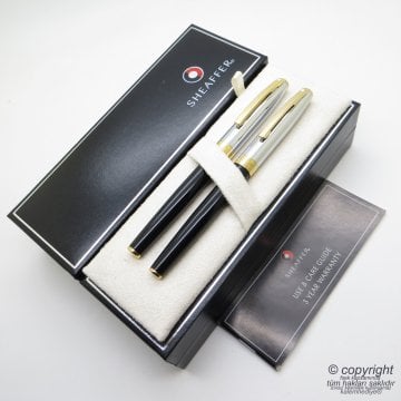 Sheaffer Sagaris Krom Altın Dolma Kalem + Roller Kalem Seti | Kişiye Özel Kalem | İsme Özel Kalem Seti