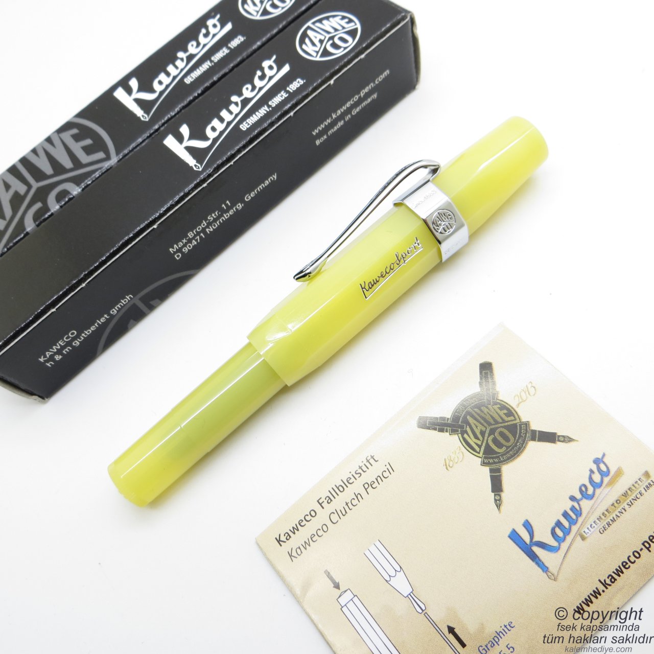 Kaweco 10001835 Frosted Sport Dolma Kalem Açık Sarı | İsme Özel Kalem