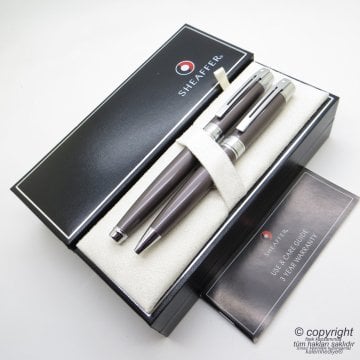 Sheaffer 300 Füme Dolma Kalem + Tükenmez Kalem Seti | İsme Özel Kalem Set