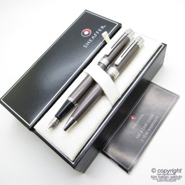 Sheaffer 300 Füme Dolma Kalem + Tükenmez Kalem Seti | İsme Özel Kalem Set