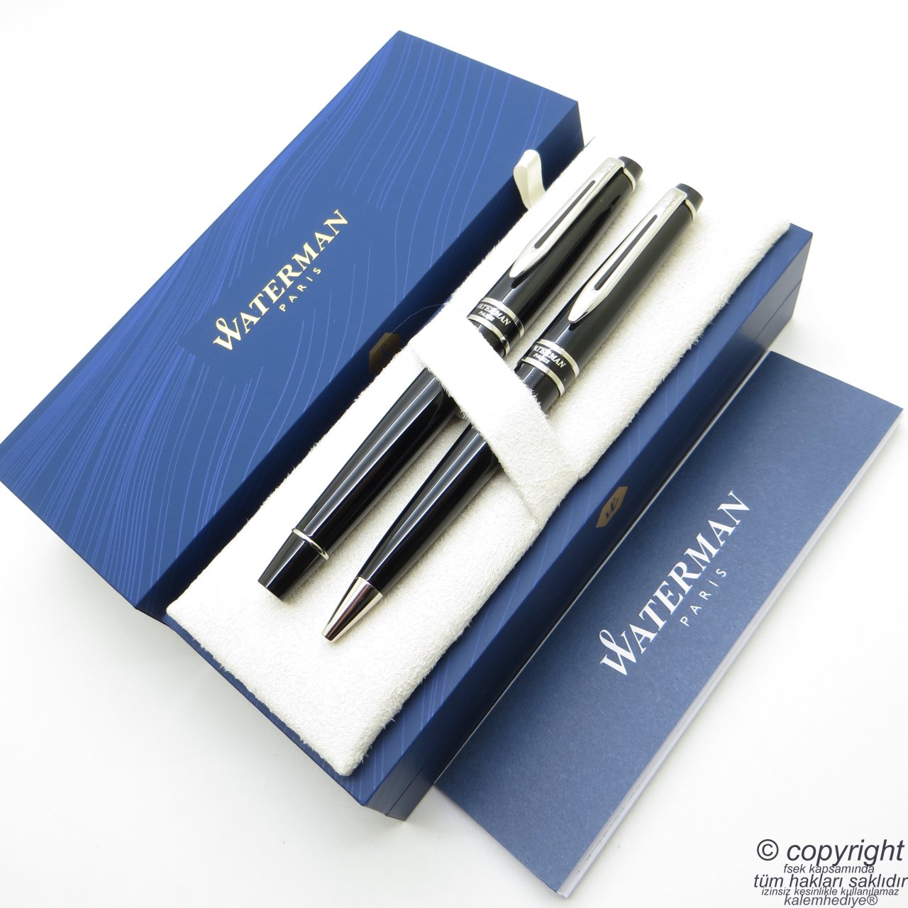 Waterman Expert 3 Lake Siyah CT Dolma Kalem + Tükenmez Kalem Seti | İsme Özel Kalem | Hediye Kalem