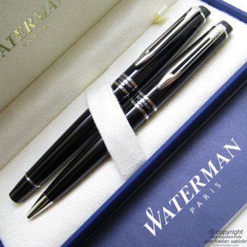 Waterman Expert 3 Lake Siyah CT Dolma Kalem + Tükenmez Kalem Seti | İsme Özel Kalem | Hediye Kalem