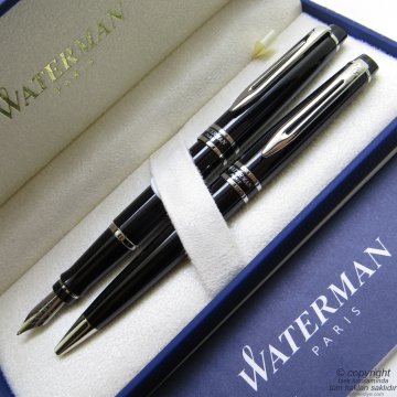 Waterman Expert 3 Lake Siyah CT Dolma Kalem + Tükenmez Kalem Seti | İsme Özel Kalem | Hediye Kalem