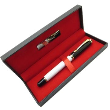 Signator® T428 Siyah Beyaz Gold Roller Kalem | İsme Özel Kalem | Hediyelik Kalem