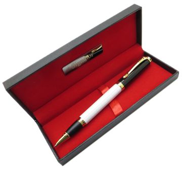 Signator® T428 Siyah Beyaz Gold Roller Kalem | İsme Özel Kalem | Hediyelik Kalem