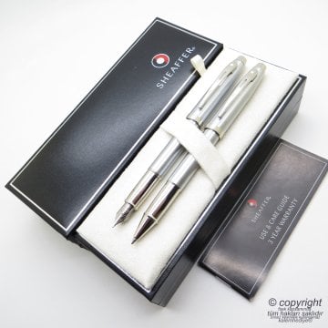Sheaffer 100 Krom Dolma Kalem + Roller Kalem Seti | İsme Özel Kalem