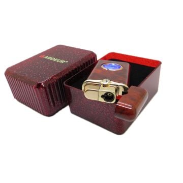 Ardeur® Ventis Bordo Gold Işıklı İsme Özel Çakmak | Hediyelik Çakmak