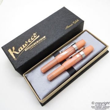 Kaweco Frosted Sport Şeftali Kalem Seti Roller Kalem + Dolma Kalem Set | İsme Özel Kalem