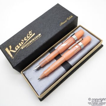 Kaweco Frosted Sport Şeftali Kalem Seti Roller Kalem + Dolma Kalem Set | İsme Özel Kalem