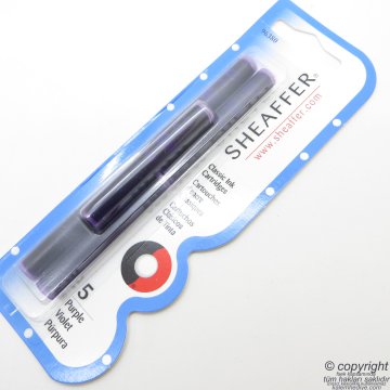 Sheaffer 96380 Dolma Kalem Kartuşu, 5'Li Blister, Mor Renk