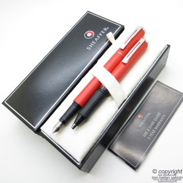Sheaffer Award Kırmızı Dolma Kalem + Tükenmez Kalem | İsme Özel Kalem