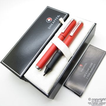 Sheaffer Award Kırmızı Dolma Kalem + Tükenmez Kalem | İsme Özel Kalem