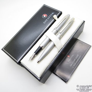 Sheaffer Vfm Mat Krom Dolma Kalem + Tükenmez Kalem Seti | İsme Özel Kalem