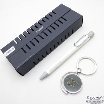 Lamy Safari Tükenmez Kalem Parlak Beyaz + Kalem Kılıfı | Lamy Kalem | Hepsi İsme Özel