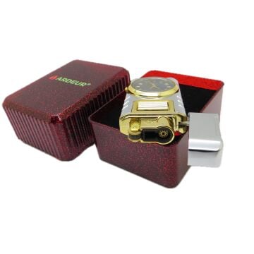 Ardeur® Vexa Gold Krom İsme Özel Saatli Çakmak | Hediyelik Çakmak